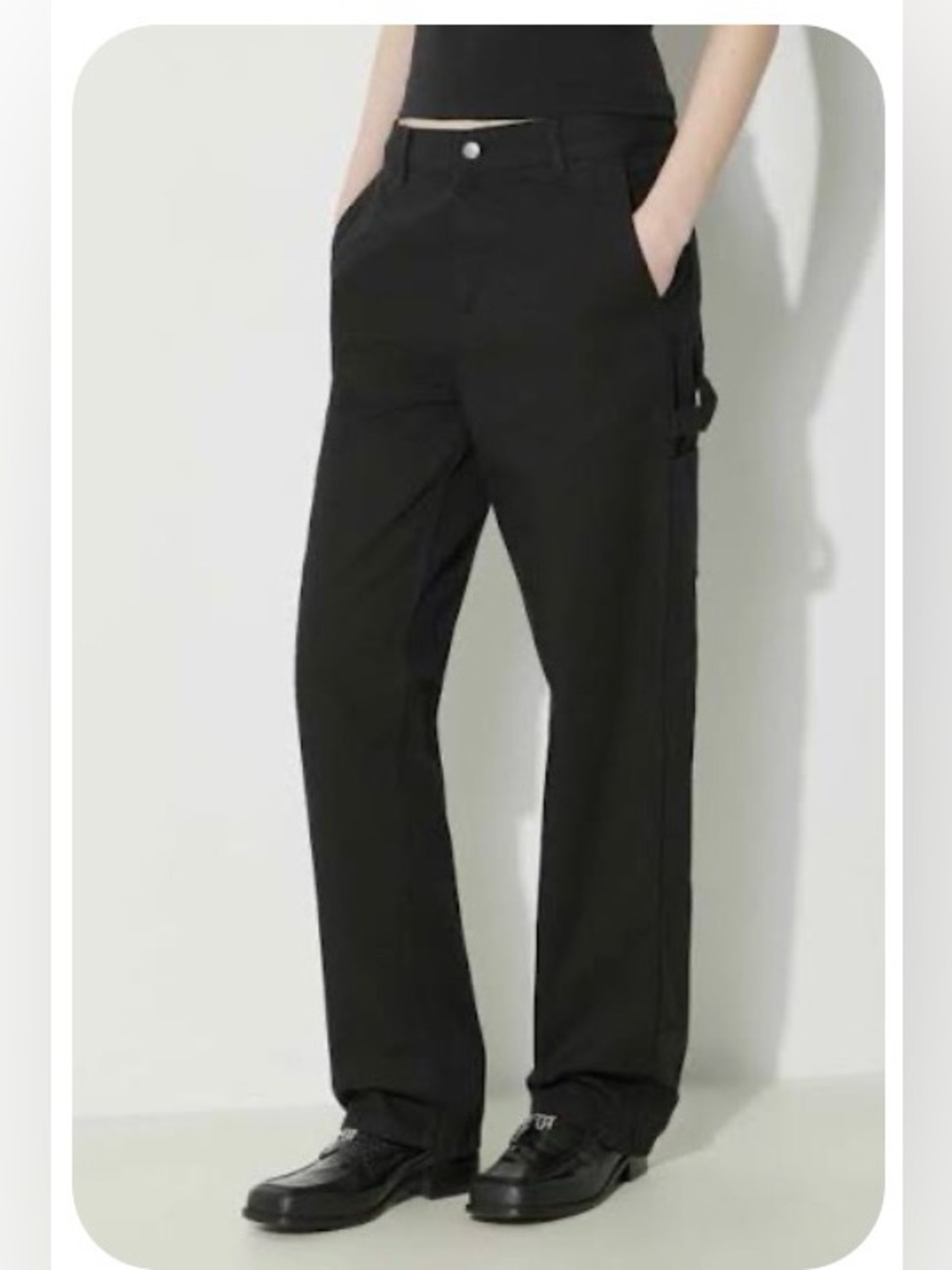 Carhartt WIP Black Pierce Straight-Leg Double Patch Carpenter Pants 30